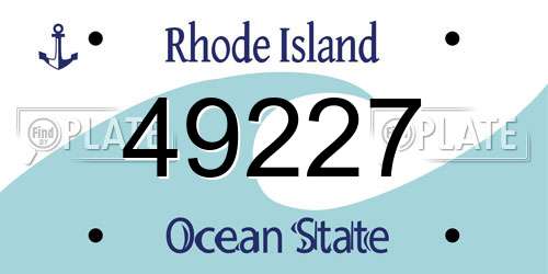 49227 Rhode Island License Plate