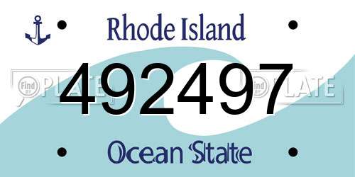 492497 Rhode Island License Plate