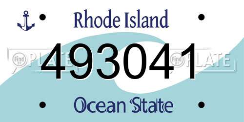 493041 Rhode Island License Plate