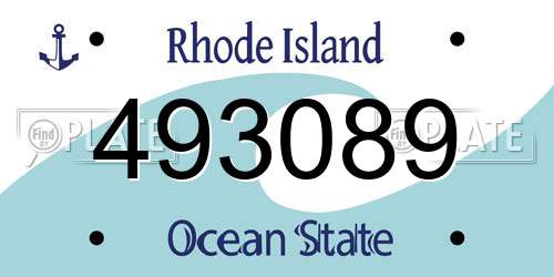 493089 Rhode Island License Plate