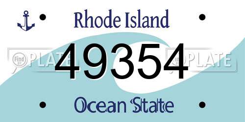 49354 Rhode Island License Plate