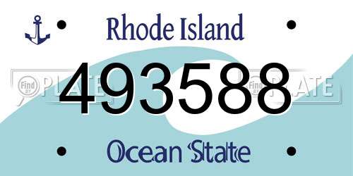 493588 Rhode Island License Plate