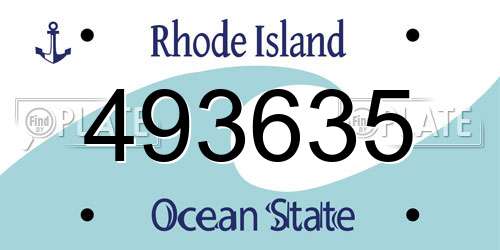 493635 Rhode Island License Plate