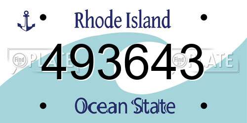 493643 Rhode Island License Plate