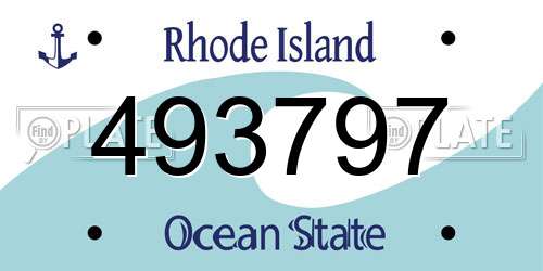 493797 Rhode Island License Plate