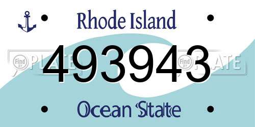 493943 Rhode Island License Plate