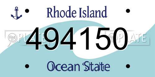 494150 Rhode Island License Plate