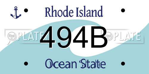 494B Rhode Island License Plate