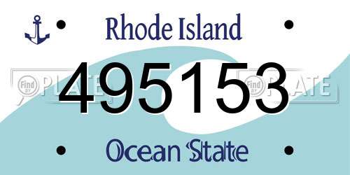 495153 Rhode Island License Plate