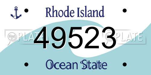 49523 Rhode Island License Plate