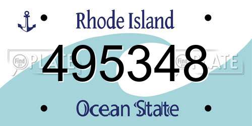 495348 Rhode Island License Plate