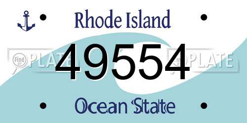 49554 Rhode Island License Plate