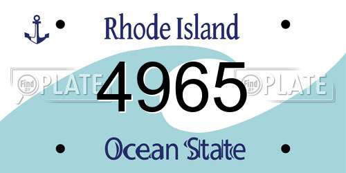 4965 Rhode Island License Plate