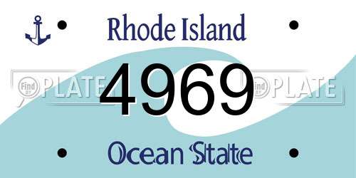 4969 Rhode Island License Plate