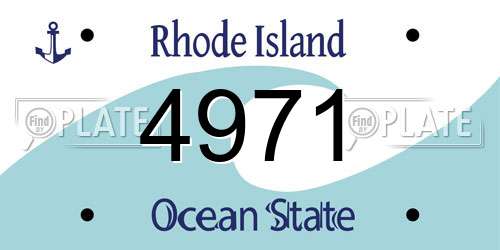 4971 Rhode Island License Plate
