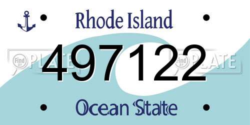 497122 Rhode Island License Plate