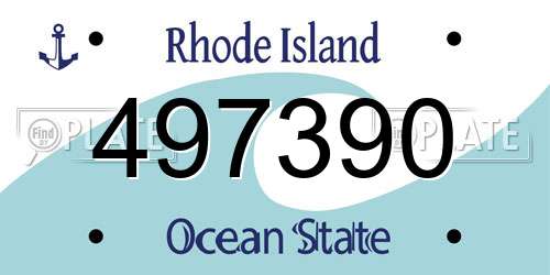 497390 Rhode Island License Plate