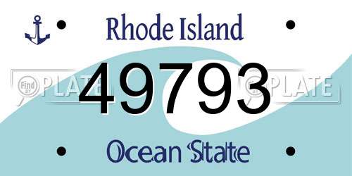 49793 Rhode Island License Plate