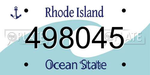 498045 Rhode Island License Plate