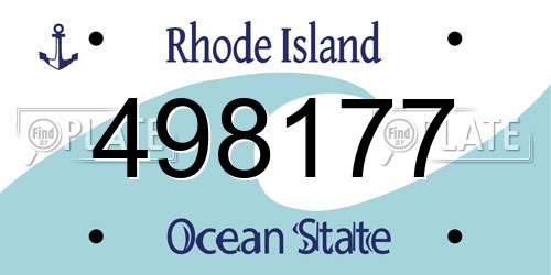 498177 Rhode Island License Plate