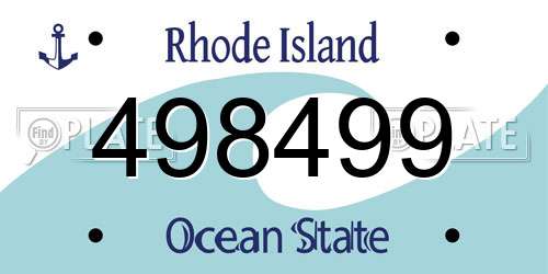 498499 Rhode Island License Plate