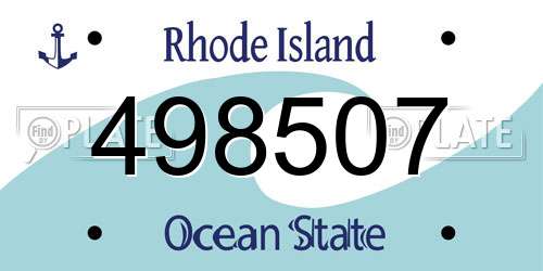 498507 Rhode Island License Plate