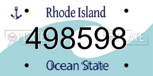 498598 Rhode Island License Plate