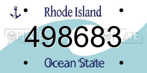 498683 Rhode Island License Plate