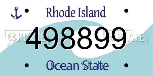 498899 Rhode Island License Plate