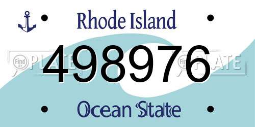 498976 Rhode Island License Plate