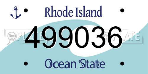 499036 Rhode Island License Plate