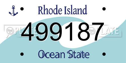499187 Rhode Island License Plate