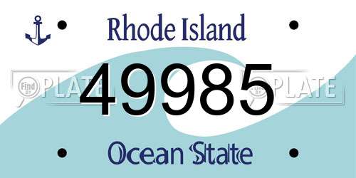 49985 Rhode Island License Plate