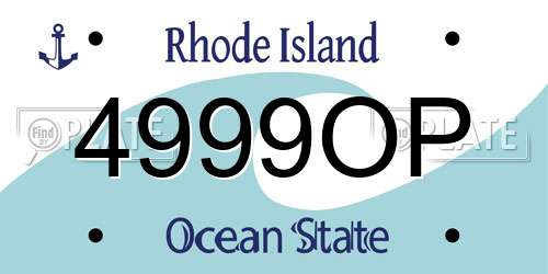 4999OP Rhode Island License Plate