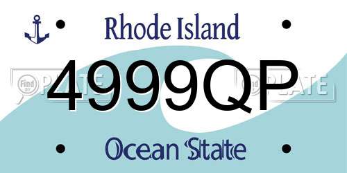 4999QP Rhode Island License Plate