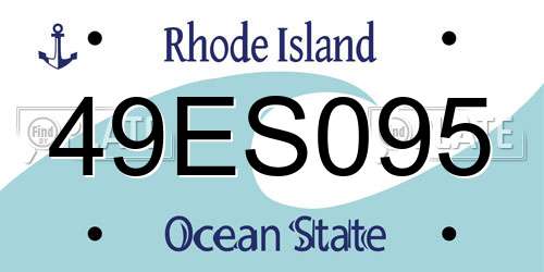 49ES095 Rhode Island License Plate