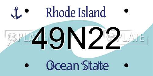49N22 Rhode Island License Plate