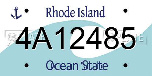 4A12485 Rhode Island License Plate