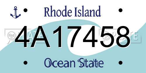 4A17458 Rhode Island License Plate
