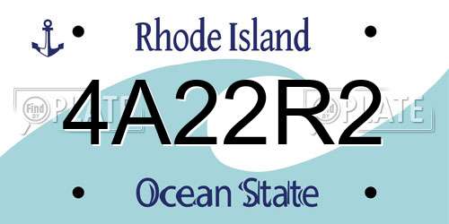 4A22R2 Rhode Island License Plate