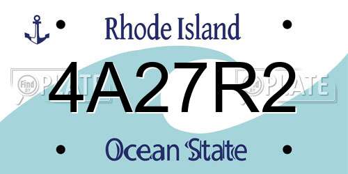 4A27R2 Rhode Island License Plate