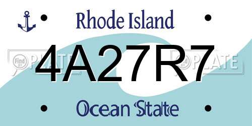 4A27R7 Rhode Island License Plate