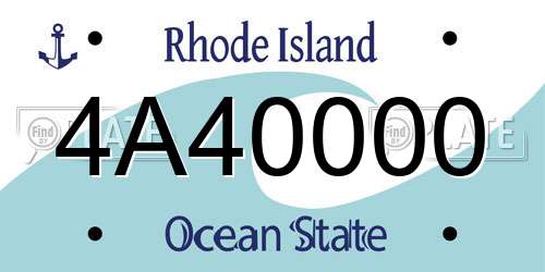 4A40000 Rhode Island License Plate