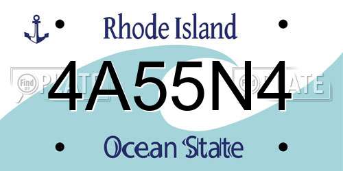 4A55N4 Rhode Island License Plate