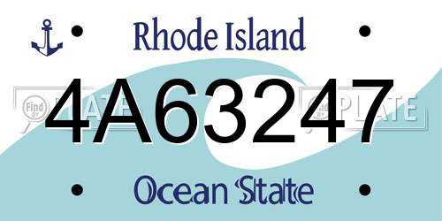 4A63247 Rhode Island License Plate