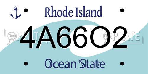 4A66O2 Rhode Island License Plate