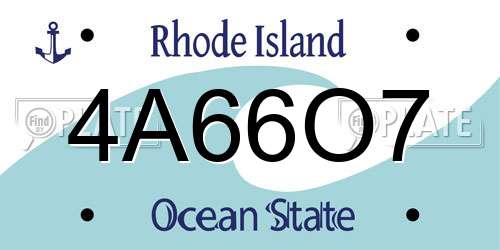 4A66O7 Rhode Island License Plate