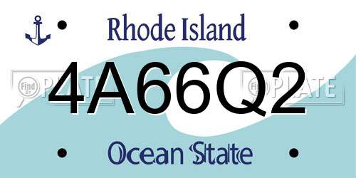 4A66Q2 Rhode Island License Plate
