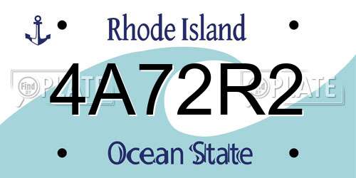 4A72R2 Rhode Island License Plate