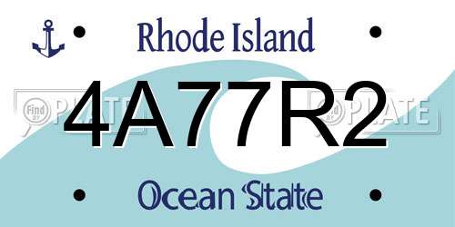 4A77R2 Rhode Island License Plate
